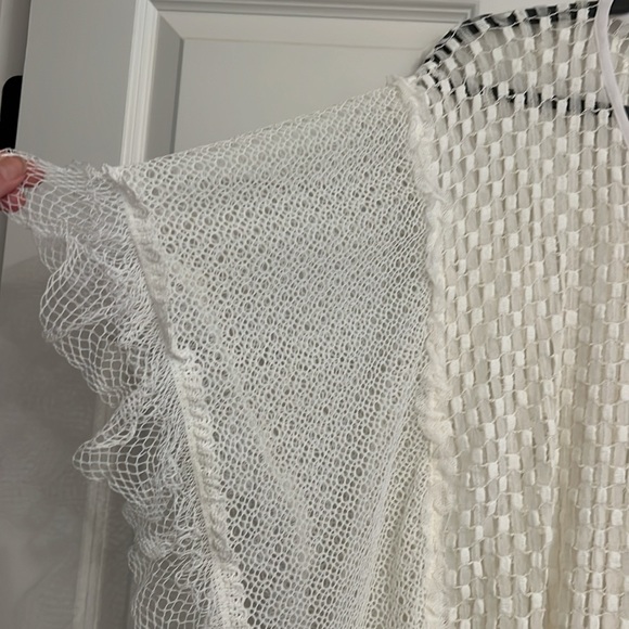 Jonathan Simkhai white mini basketweave coverup caftan. Never worn. Size Medium - Picture 6 of 9